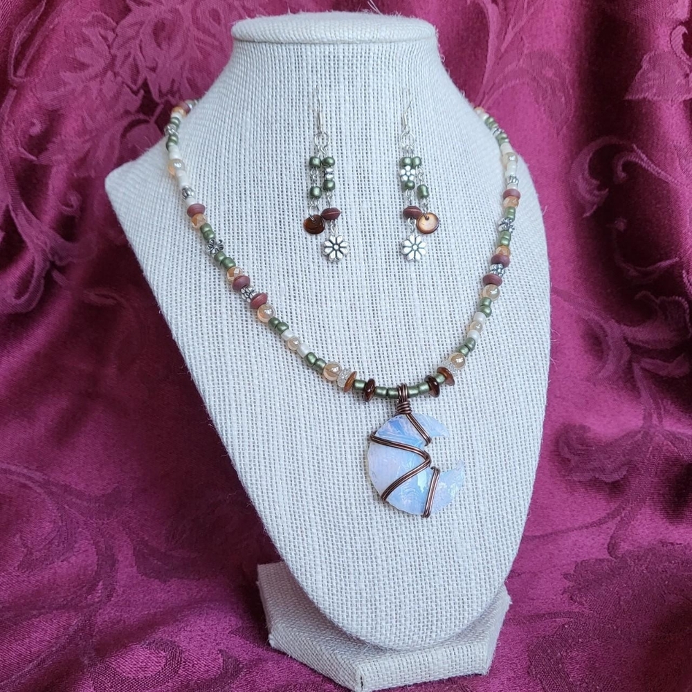 Crystal Moon Necklace and Earrings